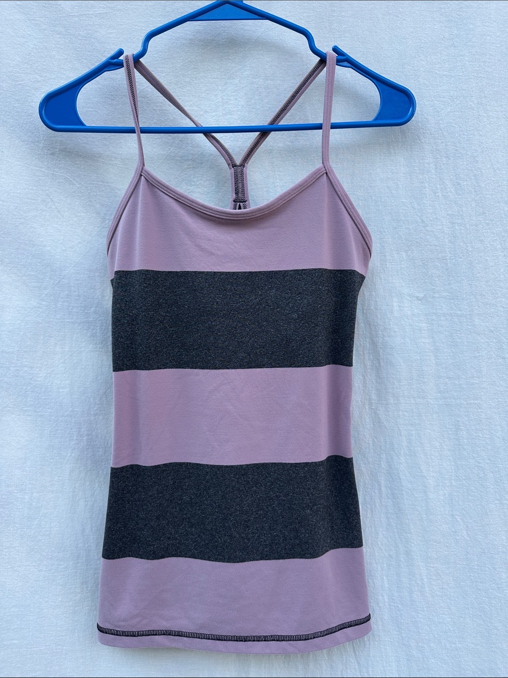 Lululemon Lavender & Charcoal Power Y Tank Top
